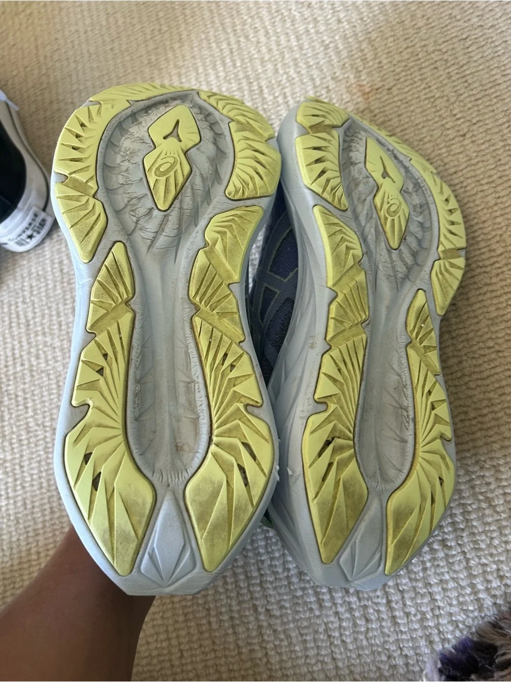 ASICS Women's Light Blue and Pale Yellow Running Shoes